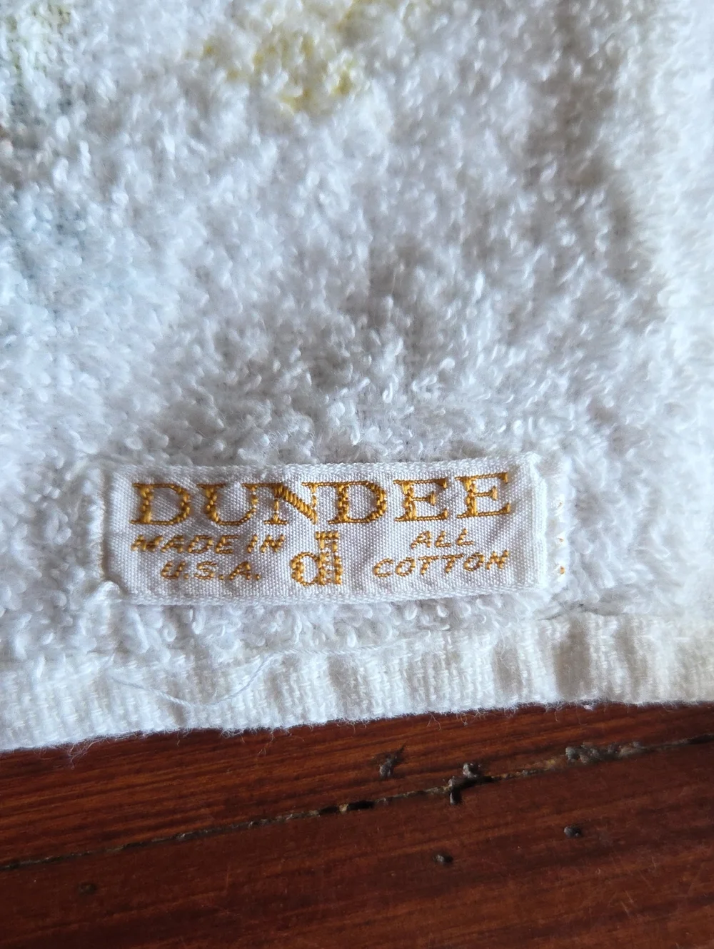 Vintage Floral Cotton Bath Towel in White with Orange, Yellow & Blue Flowers